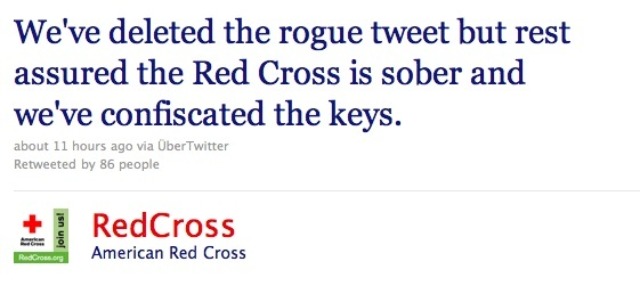 Red Cross PR rescue Tweet